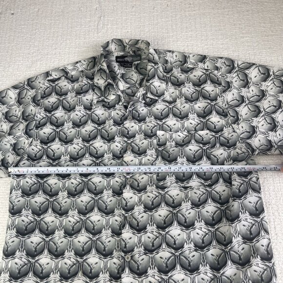 Vintage Southpole Short Sleeve Button Shirt Men's L y2k Psychedelic's AOP (READ) - Picture 9 of 16